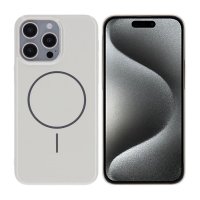iPhone 15 Pro Max Kuori TPU MagSafe Sileä Valkoinen