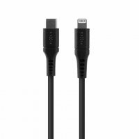 Kaapeli Liquid Silicone USB-C/Lightning 2m Musta