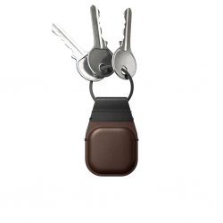 Apple Airtag Keychain Horween Leather Ruskea