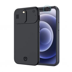x Valenta iPhone 12 Pro Max Case with Camera Covers Front & Rear Black