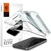iPhone 15 Näytönsuoja GLAS.tR EZ Fit FC Svart 2-pack