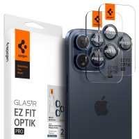 iPhone 15 Pro/iPhone 15 Pro Max Kameralinsskydd GLAS.tR EZ Fit Optik Pro 2-pack Blue Titanium