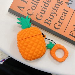 AirPods (1/2) Kuori Silikonii 3D Ananas Oranssi