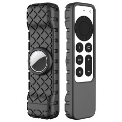 Apple TV Remote (gen 2)/AirTag Kuori Neljäkäskuvio Musta