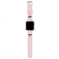 Apple Watch 42/44/45mm/Apple Watch Ultra Ranneke Karl & Choupette Vaaleanpunainen
