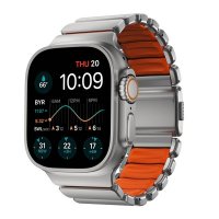 Apple Watch 44/45/46mm/Ultra 49mm Ranneke Stratos Band Natural Ultra Orange