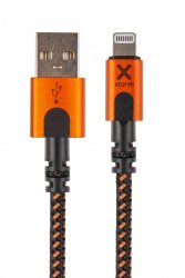 Xtreme USB-A to Lightning Cable 1.5m Mustan Oranssi