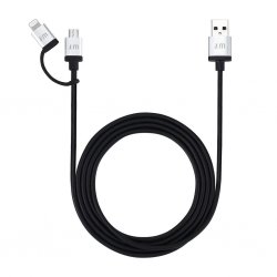 AluCable Duo USB-A/Micro-USB/Lightning 1.5m