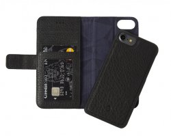 2 in 1 Leather Wallet Case Magnet for iPhone 6/7/8/SE 2020 Black