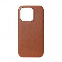 iPhone 15 Pro Skal Leather Backcover Tan