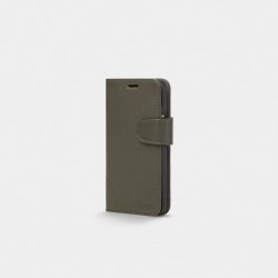 iPhone 12 Mini Fodral Leather Wallet Löstagbart Skal Grön