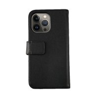 iPhone 12/iPhone 12 Pro Kotelo Aito nahka Korttitaskuja Musta