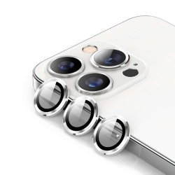 iPhone 13 Pro/iPhone 13 Pro Max Kameran linssinsuojus Karkaistua Lasia Silver
