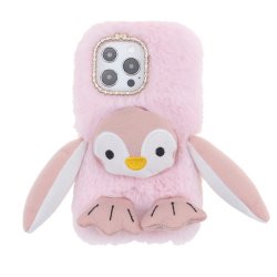 iPhone 13 Pro Max Kuori Pehmo Pingviini Vaaleanpunainen