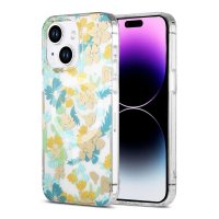 iPhone 13/iPhone 14 Kuori Kukkakuvio MagSafe Turkoosi