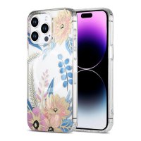 iPhone 14 Pro Max Kuori Kukkakuvio MagSafe Vaaleanpunainen Sininen