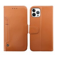 iPhone 14 Pro Max Kotelo Ulostaitettava Korttikotelo Ruskea