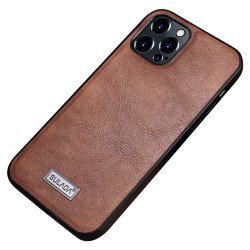 iPhone 14 Pro Kuori Nahkarakenne Ruskea