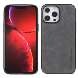 iPhone 14 Pro Kuori Nahkarakenne Harmaa