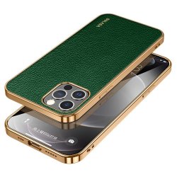 iPhone 14 Pro Kuori Litchikuvio Pinnoitettu reuna Vihreä