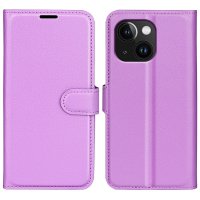 iPhone 15 Plus Kotelo Litchi Violetti