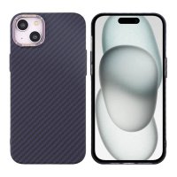 iPhone 15 Plus Kuori Hiilikuitukuvio Violetti