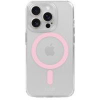 iPhone 15 Pro Kuori MagSafe Case Vaaleanpunainen Läpinäkyvä