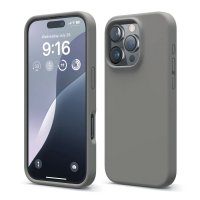 iPhone 16 Pro Max Kuori Silikoni Harmaa