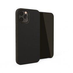 iPhone 12 Pro Max Magnetic Leather Case kanssa Magneettinen Pidike Musta