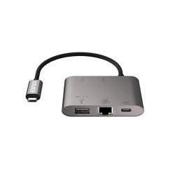 USB-C Gigabit Ethernet adapteri kanssa USB-C power pass through