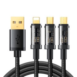 Kaapeli 3-in-1 Fast Charging Cable 1.2m Musta