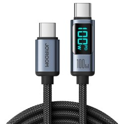 Kaapeli Digital Display Fast Charging Cable USB-C till USB-C 100W 1.2m