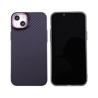 iPhone 14 Plus Kuori Hiilikuitukuvio Violetti