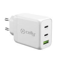 Laturi TC3GAN65W 2xUSB-C/USB-A GaN 65W Valkoinen