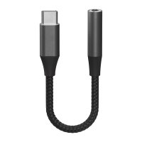 Audio Adapterit USB-C to 3.5mm AUX 0.1m Musta