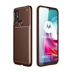 Motorola Moto G30 Kuori Hiilikuiturakenne Ruskea