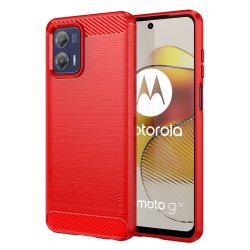Motorola Moto G73 5G Kuori Harjattu Hiilikuiturakenne Punainen