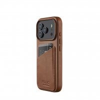 iPhone 17 Pro Kuori Full Leather Wallet Case MagSafe Tan