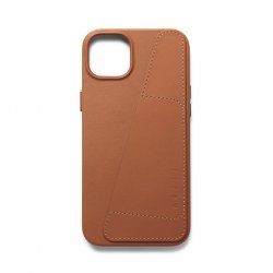 iPhone 14 Plus Kuori Full Leather Wallet Case Tan