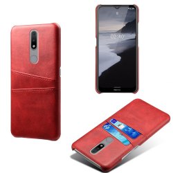 Nokia 2.4 Suojakuori Kaksi Korttitaskua Punainen