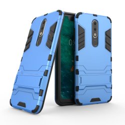 Nokia 5.1 Plus Kuori Armor Kovamuovi Jalustatoiminnolla Sininen