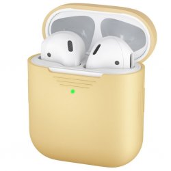 AirPods (1/2) Kuori PodSkinz Skyddande Silikonikuori Pastellinkeltainen