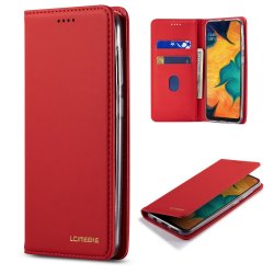 Samsung Galaxy A20e Suojakotelo Korttitaskulla Flip Punainen