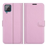 Samsung Galaxy A22 4G Kotelo Litchi Vaaleanpunainen