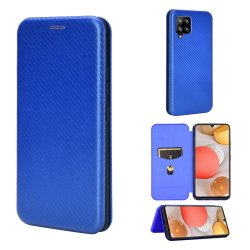 Samsung Galaxy A42 5G Suojakotelo Hiilikuiturakenne Sininen