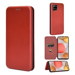Samsung Galaxy A42 5G Suojakotelo Hiilikuiturakenne Punainen