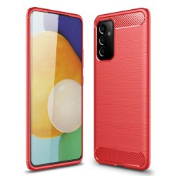 Samsung Galaxy A82 5G Kuori Harjattu Hiilikuiturakenne Punainen