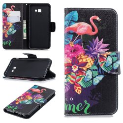 Samsung Galaxy J4 Plus Kotelo Aihe Flamingo ja Kukat