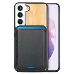 Samsung Galaxy S22 Plus Kuori Puu Irrotettava Korttipidike Bamboo