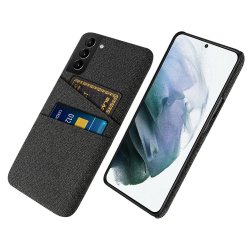 Samsung Galaxy S22 Kuori Kaksi Korttitaskua Kangas Musta